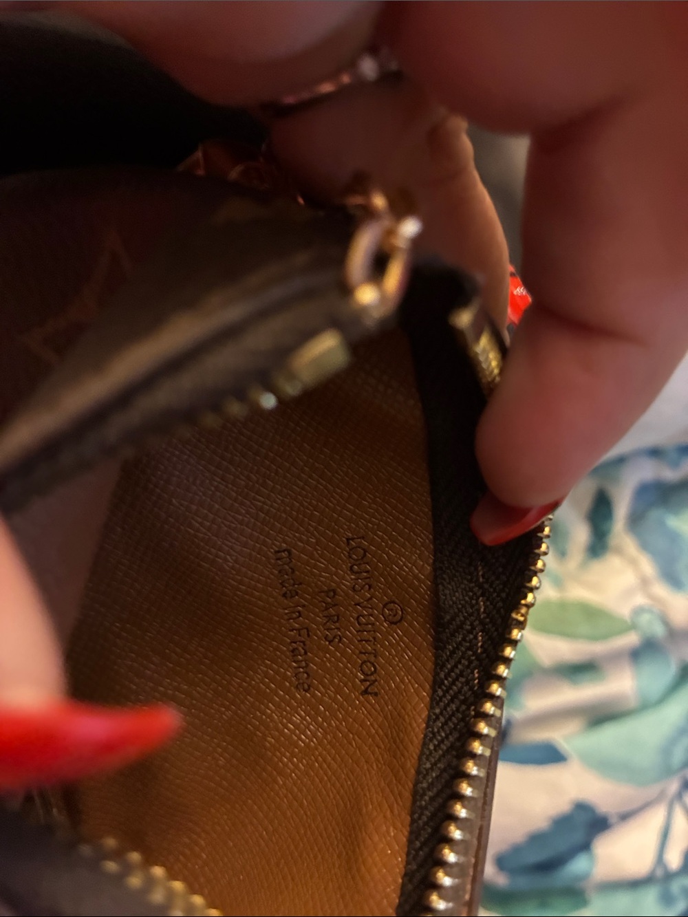 Source Unknown Brown Monogram Key Pouch with Gold Hardware - Picture 3 of 3